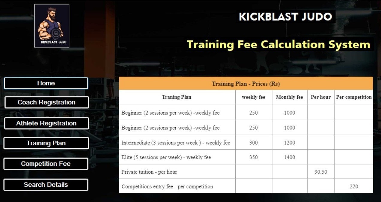 Training Fee Calculation System